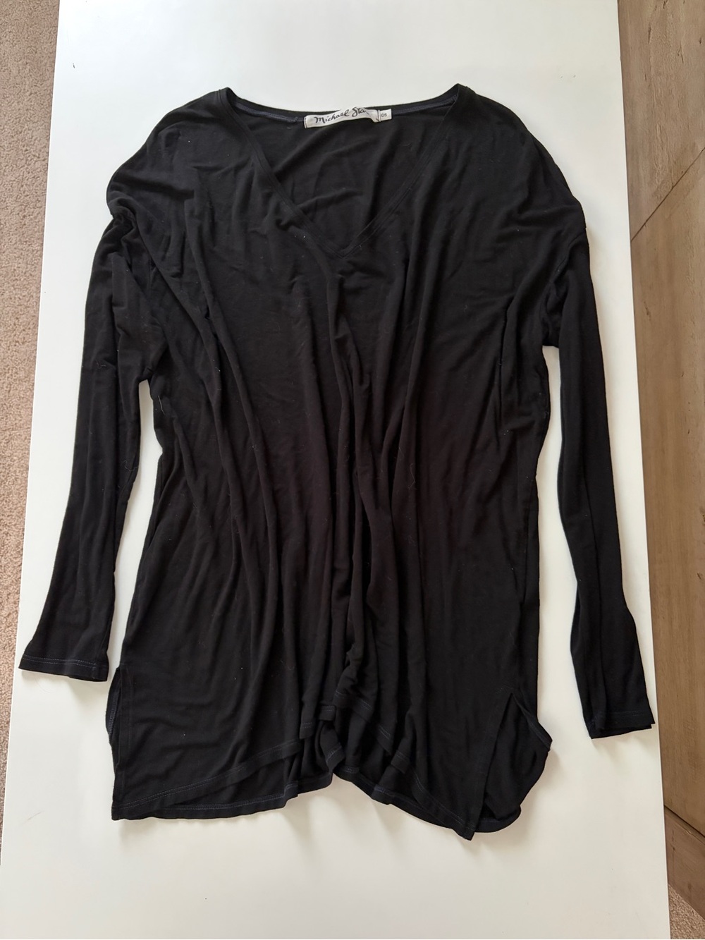 Michael Stars Black Long-Sleeve V-Neck Top